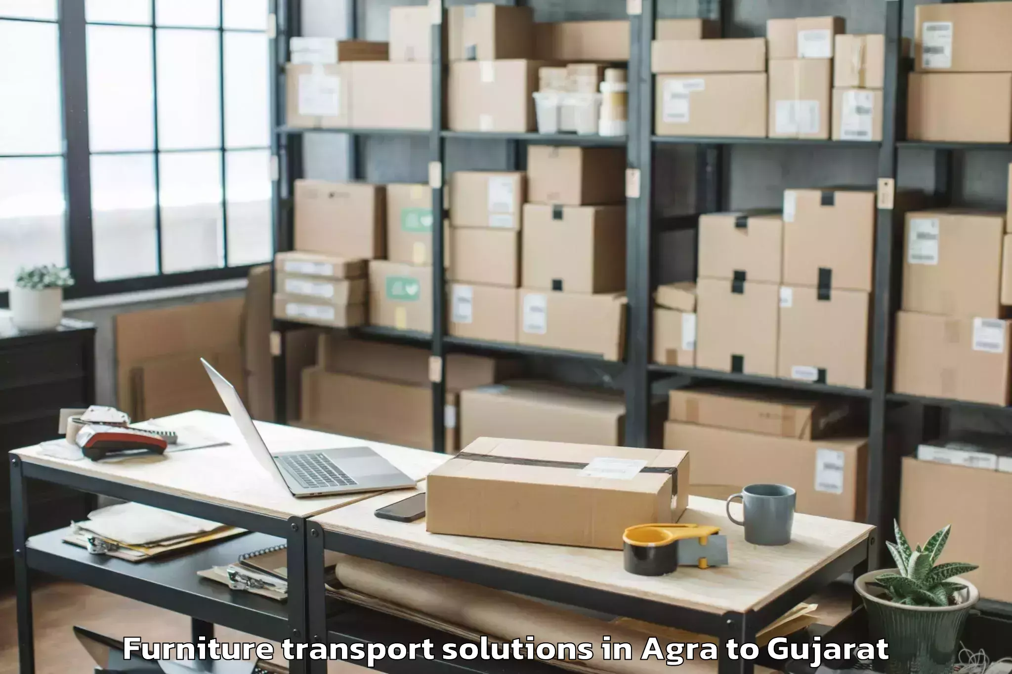 Book Agra to Khambhat Furniture Transport Solutions Online